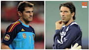 Iker Casillas et Gigi Buffon sous les couleurs de leur sélection.