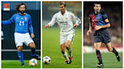 Andrea Pirlo, Zinédine Zidane et Pep Guardiola. 