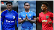 Jonathan David, Alfredo Morelos et Angel Gomes. 