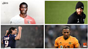M'Baye Nian et Neymar (en haut), Edinson Cavani et Adama Traoré (en bas). 