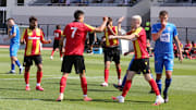 Le RC Lens face à La Gantoise lors de son précédent match amical. 