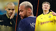 Martin Braithwaite, Neymar et Erling Haaland. 