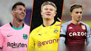 Lionel Messi, Erling Haaland et Jack Grealish.