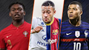 Rafael Leao, Memphis Depay et Kylian Mbappé. 