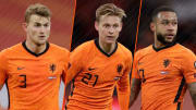 Mathijs de Ligt, Frenkie de Jong et Memphis Depay, étendards des Pays-Bas.