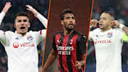 Houssem Aouar, Lucas Paqueta et Memphis Depay. 