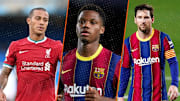 Thiago Alcantara, Ansu Fati et Lionel Messi. 