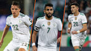 Ismaël Bennacer, Riyad Mahrez et Youcef Atal 