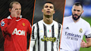 Wayne Rooney, Cristiano Ronaldo et Karim Benzema. 