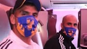 Nahuel Guzmán y Guido Pizarro listos para emprender el viaje a Doha, Qatar.