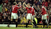 David Beckham and Roy Keane with Manchester United in 1999