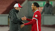 Liverpool Jurgen Klopp and Virgil Van Dijk