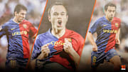 Lionel Messi, Andres Iniesta et Xavi. 