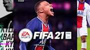 Kylian Mbappé en couverture de FIFA 21. 
