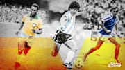 Le roi Pelé, la dieu vivant Mardona et la légende Platini. 