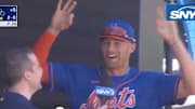 New York Mets OF Brandon Nimmo during an in-game interview