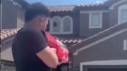 Chicago Cubs Willson Contreras' brother with a baseball cannon