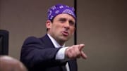 A fan of 'The Office' created a chalk drawing of Prison Mike during quarantine.