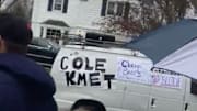 Fans drove by the house of new Chicago Bears TE Cole Kmet to congratulate him.