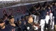 Fan yells at Houston Astros during rain delay