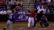 Los Angeles Dodgers pitcher David Price strikes out Cincinnati Reds slugger Joey Votto