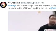 Minnesota Vikings wide receiver Stefon Diggs was spotted wearing a Cardinals shirt during a workout. 