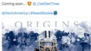The Dallas Cowboys have revealed a graphic of CeeDee Lamb in his new jersey.