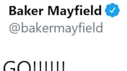Baker Mayfield shows his excitement for the Browns' draft pick on Twitter