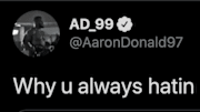 Aaron Donald calls out Skip Bayless for his latest dumb take.