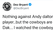 Dez Bryant couldn't believe the Andy Dalton signing