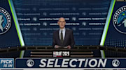 Adam Silver announcing the first pick in the 2020 NBA Draft.