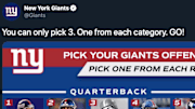 The New York Giants tweeted this graphic Thursday featuring some of the best offensive players in franchise history, but didn't include Odell Beckham.