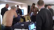 Seattle Seahawks head coach Pete Carroll was so impressed with D.K. Metcalf's combine he took of his shirt