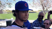 Cubs pitcher Yu Darvish listed the six pitches he threw against the Brewers in his spring debut
