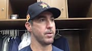 Justin Verlander discusses being shut down by the Astros with a lat strain.