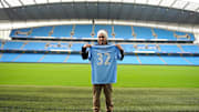 Argentinian footballer Carlos Tevez pose