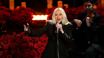 Christina Aguilera cantando en el The Celebration of Life for Kobe & Gianna Bryant