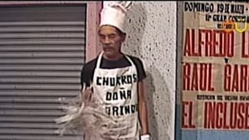 Don Ramón vendiendo churros