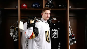 CHICAGO, IL - JUNE 23: Cody Glass, sixth overall pick of the Vegas Golden Knights, poses for a portrait during Round One of the 2017 NHL Draft at United Center on June 23, 2017 in Chicago, Illinois. (Photo by Jeff Vinnick/NHLI via Getty Images)