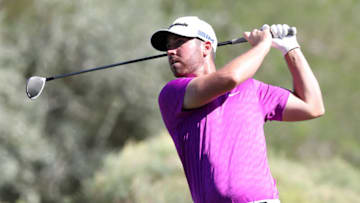LAS VEGAS, NEVADA - OCTOBER 11: Matthew Wolff hits his tee shot on the 7th hole during the final round of the Shriners Hospitals For Children Open at TPC Summerlin on October 11, 2020 in Las Vegas, Nevada. (Photo by Matthew Stockman/Getty Images)