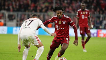 Omar Richards could leave Bayern Munich this summer. (Photo by Stefan Matzke - sampics/Corbis via Getty Images)
