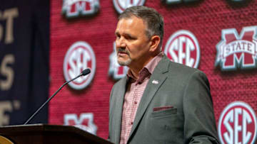 Oct 19, 2022; Birmingham, Alabama, US; Mississippi State Bulldogs head coach Chris Jans during the SEC Basketball Media Days at Grand Bohemian Hotel. Mandatory Credit: Marvin Gentry-USA TODAY Sports