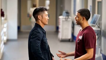 CHICAGO MED -- "Got a Friend In Me" Episode 503 -- Pictured: Brian Tee as Dr. Ethan Choi, Roland Buck III as Noah Sexton -- (Photo by: Liz Sisson/NBC)