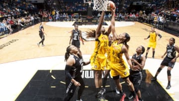 TULSA, OK - AUGUST 8: Skylar Diggins and Glory Johnson