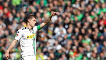 MOENCHENGLADBACH, GERMANY - APRIL 24: Granit Xhaka of Moenchengladbach reacts during the Bundesliga match between Borussia Moenchengladbach and TSG 1899 Hoffenheim on April 24, 2016 in Moenchengladbach, Germany. (Photo by Mika Volkmann/Bongarts/Getty Images)