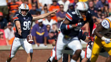 Auburn football’s Arryn Siposs (90) punts the ball against LSU at Jordan-Hare Stadium in Auburn, Ala., on Saturday, Sept. 15, 2018. LSU defeated Auburn 22-21.Jc Auburnlsu 74Auburns Arryn Siposs (90) punts the ball against LSU at Jordan-Hare Stadium in Auburn, Ala., on Saturday, Sept. 15, 2018. LSU defeated Auburn 22-21.