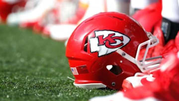 Chiefs Helmet - Mandatory Credit: Aaron Doster-USA TODAY Sports