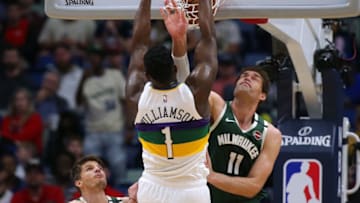 NEW ORLEANS, LOUISIANA - FEBRUARY 04: Zion Williamson #1 of the New Orleans Pelicans: (Photo by Jonathan Bachman/Getty Images)