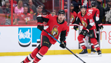 OTTAWA, ON - FEBRUARY 22: Nick Paul #13 of the Ottawa Senators skates against the Montreal Canadiens at Canadian Tire Centre on February 22, 2020 in Ottawa, Ontario, Canada. (Photo by Jana Chytilova/Freestyle Photography/Getty Images)