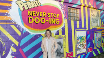 - Nashville, TN - 01/11/2022 - Ali Manno celebrates kid creativity at Pebbles Cereal`s Never Stop Doo-ing Project mural in downtown Nashville. PICTURED: Ali Manno PHOTO by: Michael Simon/startraksphoto.com